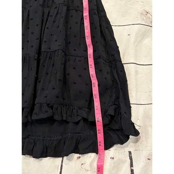 Blue Rain Black Swiss Dot Swing Mini Dress Oversized Boho - Picture 6 of 6